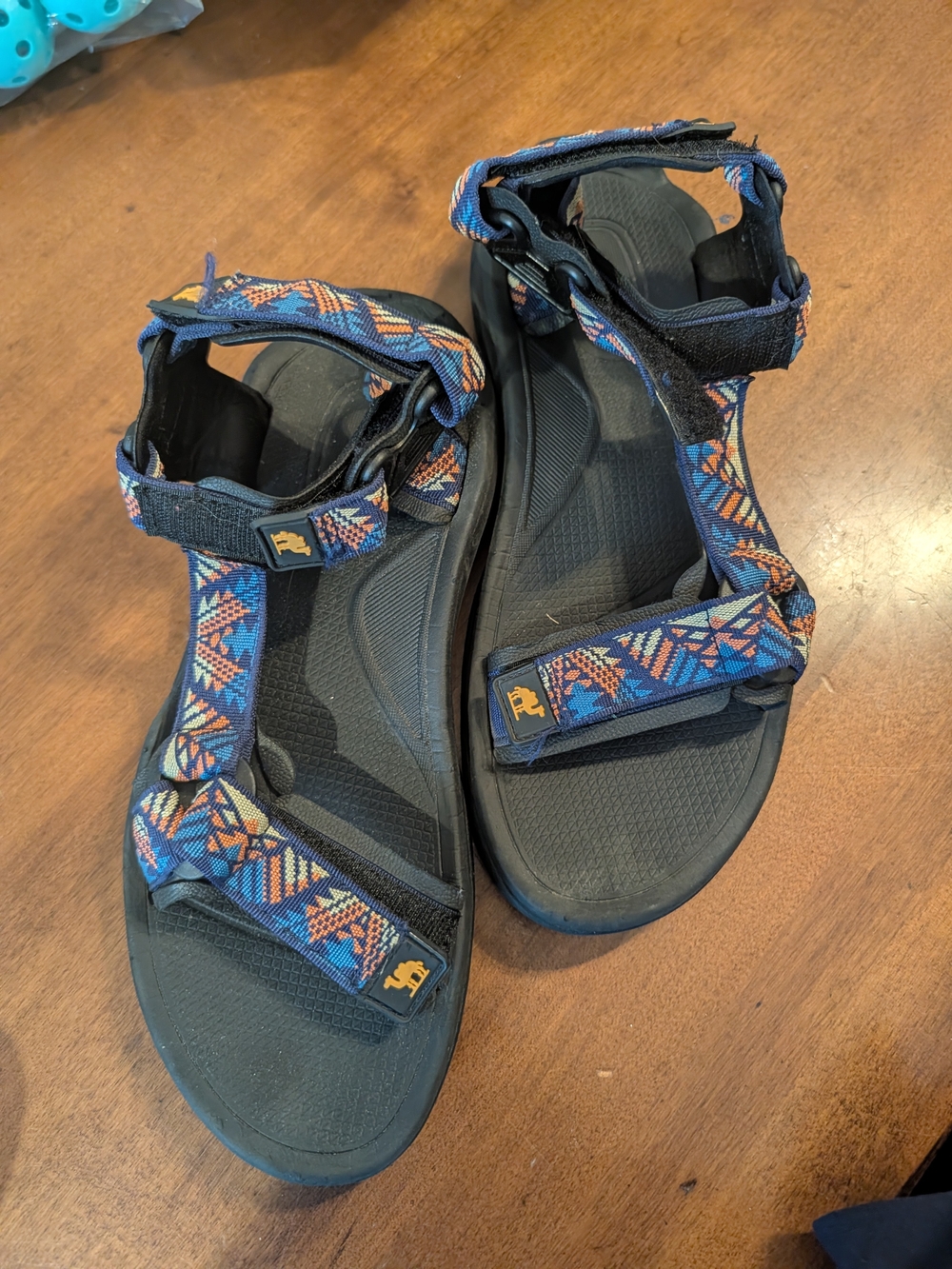 CAMEL CROWN Men's Strappy Sandals Hook & Loop Adjustable Geometric US 10 EU 42